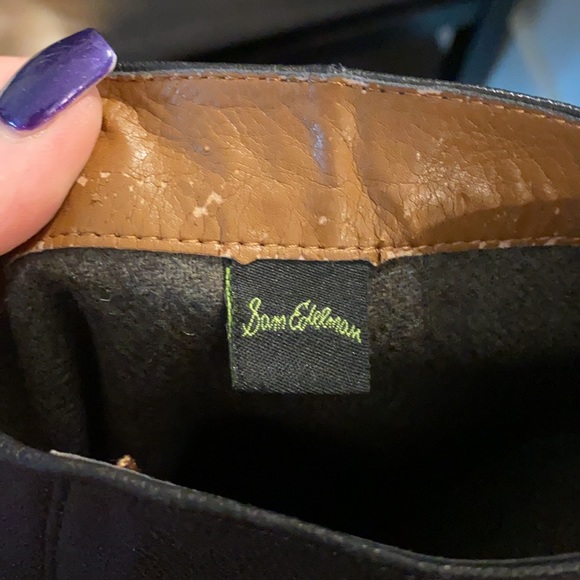 Sam Edelman black chunk heel leather boots Lucy 6 - Picture 15 of 16